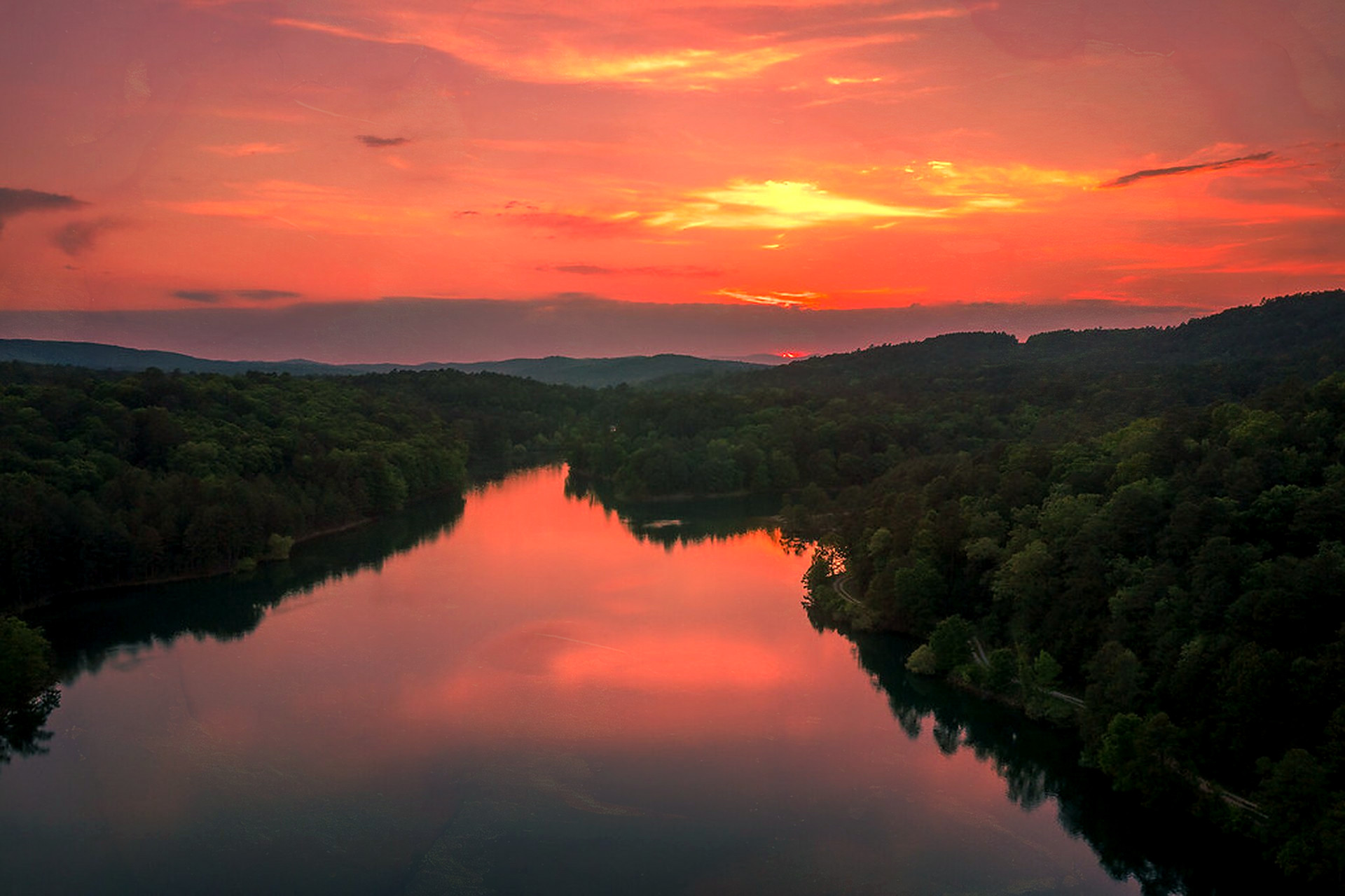 River dusk, overlaid with Late Sun